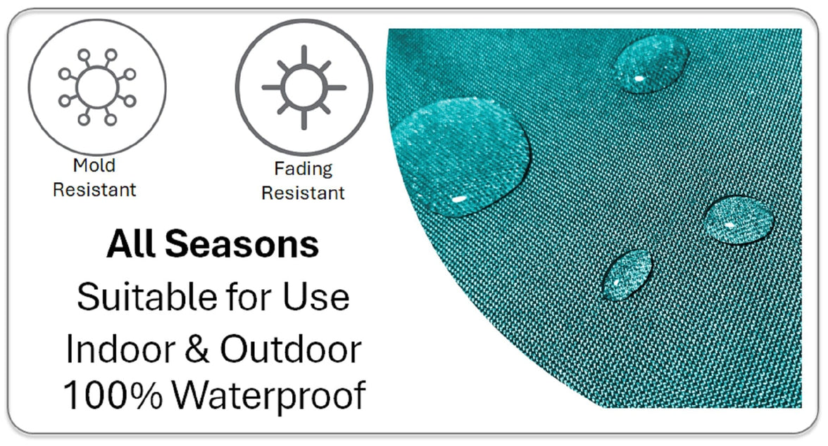 Meze Teal Waterproof Outdoor Cushions for Patio Garden Bench Sofa Living Room or Bedroom High-Quality Hollow-Fibre Filled Polyester by OLIVIA ROCCO 43 x 43 cm / MEZE TEAL Cushions