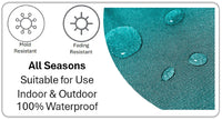 Meze Teal Waterproof Outdoor Cushions for Patio Garden Bench Sofa Living Room or Bedroom High-Quality Hollow-Fibre Filled Polyester by OLIVIA ROCCO 43 x 43 cm / MEZE TEAL Cushions