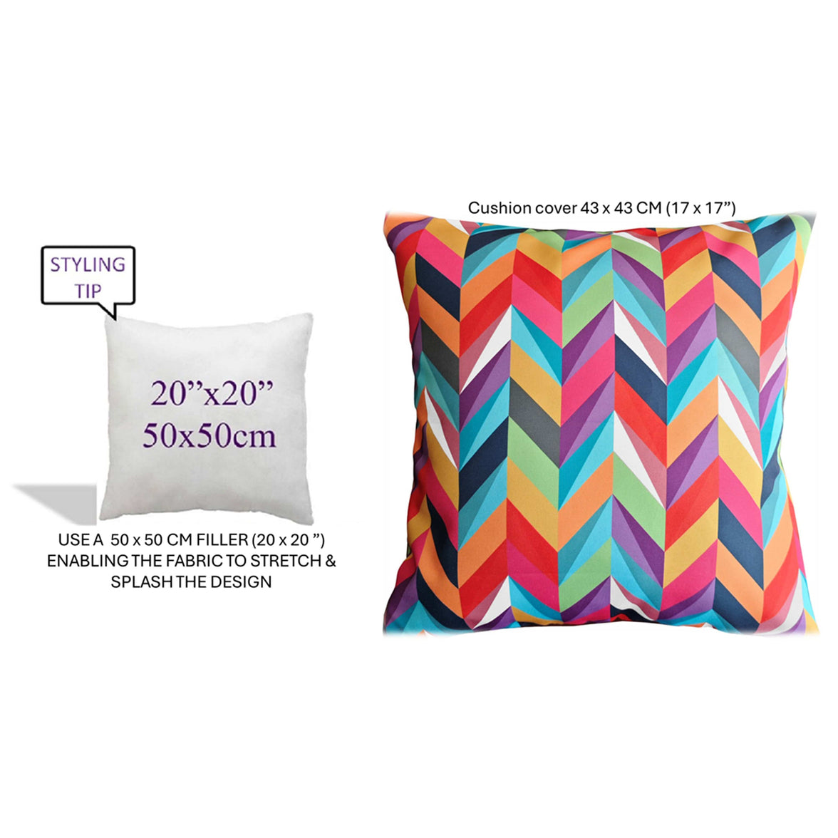 Waterproof Breathable California Multi Hollowfibre Filled Cushions 43x43cm for Outdoor Garden Bench Sofa or Indoor Use by OLIVIA ROCCO 43x43cm / CALIFORNIA MULTI Cushions