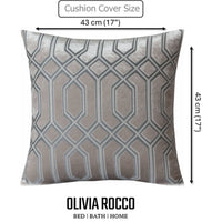 Luxe Geo Velvet Cushion Covers 2 Pack Champagne Geometric Decorative Cushions for Sofa Bed & Living Room by OLIVIA ROCCO 43x43cm / CHAMPAGNE Cushions