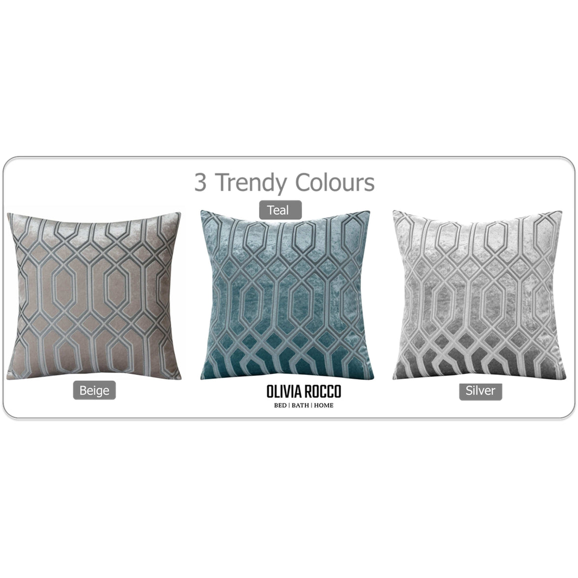Luxe Geo Velvet Cushion Covers 2 Pack Champagne Geometric Decorative Cushions for Sofa Bed & Living Room by OLIVIA ROCCO 43x43cm / CHAMPAGNE Cushions
