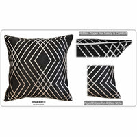 Geo Sparkle Cushion Covers 2 Pack Decorative Scatter Pillow Cases Geo Black for Sofa Bed Chair Lounge by OLIVIA ROCCO 43x43cm / GEO BLACK Cushions