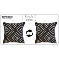 Geo Sparkle Cushion Covers 2 Pack Decorative Scatter Pillow Cases Geo Black for Sofa Bed Chair Lounge by OLIVIA ROCCO 43x43cm / GEO BLACK Cushions