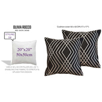 Geo Sparkle Cushion Covers 2 Pack Decorative Scatter Pillow Cases Geo Black for Sofa Bed Chair Lounge by OLIVIA ROCCO 43x43cm / GEO BLACK Cushions