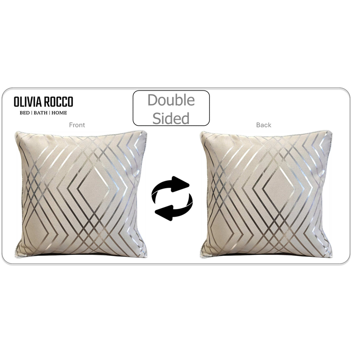 Geo Sparkle Cushion Covers 2 Pack Decorative Scatter Pillow Cases Geo Natural for Sofa Bed Chair Lounge by OLIVIA ROCCO 43x43cm / GEO NATURAL Cushions