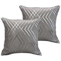 Geo Sparkle Cushion Covers 2 Pack Decorative Scatter Pillow Cases Geo Silver for Sofa Bed Chair Lounge by OLIVIA ROCCO 43x43cm / GEO SILVER Cushions
