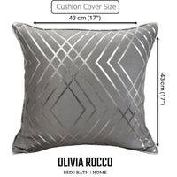 Geo Sparkle Cushion Covers 2 Pack Decorative Scatter Pillow Cases Geo Silver for Sofa Bed Chair Lounge by OLIVIA ROCCO 43x43cm / GEO SILVER Cushions