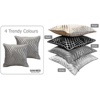 Geo Sparkle Cushion Covers 2 Pack Decorative Scatter Pillow Cases Geo Silver for Sofa Bed Chair Lounge by OLIVIA ROCCO 43x43cm / GEO SILVER Cushions