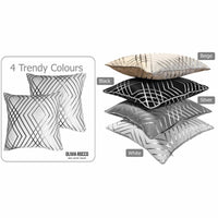 Geo Sparkle Cushion Covers 2 Pack Decorative Scatter Pillow Cases Geo White for Sofa Bed Chair Lounge by OLIVIA ROCCO 43x43cm / GEO WHITE Cushions