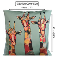 Waterproof Breathable Giraffe Hollowfibre Filled Cushions 43x43cm for Outdoor Garden Bench Sofa or Indoor Use by OLIVIA ROCCO 43x43cm / GIRAFFE Cushions