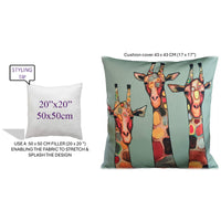 Waterproof Breathable Giraffe Hollowfibre Filled Cushions 43x43cm for Outdoor Garden Bench Sofa or Indoor Use by OLIVIA ROCCO 43x43cm / GIRAFFE Cushions