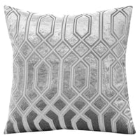 Luxe Geo Velvet Cushion Covers 2 Pack Grey Geometric Decorative Cushions for Sofa Bed & Living Room by OLIVIA ROCCO 43x43cm / GREY Cushions