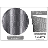 Paris Cushion Covers 2 Pack Modern Grey Decorative Square Scatter Cushions with Invisible Zipper for Sofa & Bed by OLIVIA ROCCO 43x43cm / GREY Cushions
