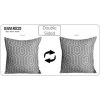Paris Cushion Covers 2 Pack Modern Grey Decorative Square Scatter Cushions with Invisible Zipper for Sofa & Bed by OLIVIA ROCCO 43x43cm / GREY Cushions