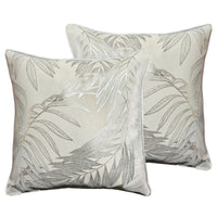 Leaf Sparkle 2 Pack Cushion Covers Leaf Natural Modern Decorative Throw Pillow Cases for Sofa or Bed by OLIVIA ROCCO 43x43cm / LEAF NATURAL Cushions