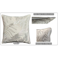 Leaf Sparkle 2 Pack Cushion Covers Leaf Natural Modern Decorative Throw Pillow Cases for Sofa or Bed by OLIVIA ROCCO 43x43cm / LEAF NATURAL Cushions