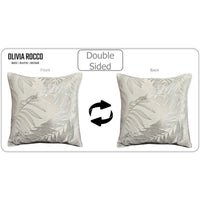 Leaf Sparkle 2 Pack Cushion Covers Leaf Natural Modern Decorative Throw Pillow Cases for Sofa or Bed by OLIVIA ROCCO 43x43cm / LEAF NATURAL Cushions