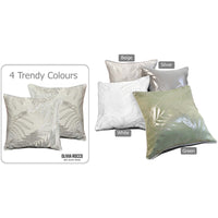 Leaf Sparkle 2 Pack Cushion Covers Leaf Natural Modern Decorative Throw Pillow Cases for Sofa or Bed by OLIVIA ROCCO 43x43cm / LEAF NATURAL Cushions