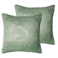 Leaf Sparkle 2 Pack Cushion Covers Leaf Sage Green Modern Decorative Throw Pillow Cases for Sofa or Bed by OLIVIA ROCCO 43x43cm / LEAF SAGE GREEN Cushions