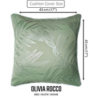 Leaf Sparkle 2 Pack Cushion Covers Leaf Sage Green Modern Decorative Throw Pillow Cases for Sofa or Bed by OLIVIA ROCCO 43x43cm / LEAF SAGE GREEN Cushions