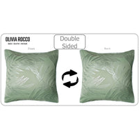 Leaf Sparkle 2 Pack Cushion Covers Leaf Sage Green Modern Decorative Throw Pillow Cases for Sofa or Bed by OLIVIA ROCCO 43x43cm / LEAF SAGE GREEN Cushions