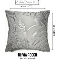 Leaf Sparkle 2 Pack Cushion Covers Leaf Silver Modern Decorative Throw Pillow Cases for Sofa or Bed by OLIVIA ROCCO 43x43cm / LEAF SILVER Cushions