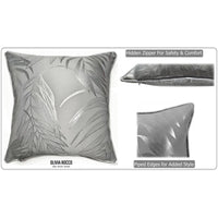 Leaf Sparkle 2 Pack Cushion Covers Leaf Silver Modern Decorative Throw Pillow Cases for Sofa or Bed by OLIVIA ROCCO 43x43cm / LEAF SILVER Cushions