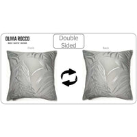 Leaf Sparkle 2 Pack Cushion Covers Leaf Silver Modern Decorative Throw Pillow Cases for Sofa or Bed by OLIVIA ROCCO 43x43cm / LEAF SILVER Cushions