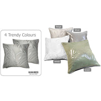 Leaf Sparkle 2 Pack Cushion Covers Leaf Silver Modern Decorative Throw Pillow Cases for Sofa or Bed by OLIVIA ROCCO 43x43cm / LEAF SILVER Cushions