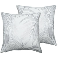 Leaf Sparkle 2 Pack Cushion Covers Leaf White Modern Decorative Throw Pillow Cases for Sofa or Bed by OLIVIA ROCCO 43x43cm / LEAF WHITE Cushions