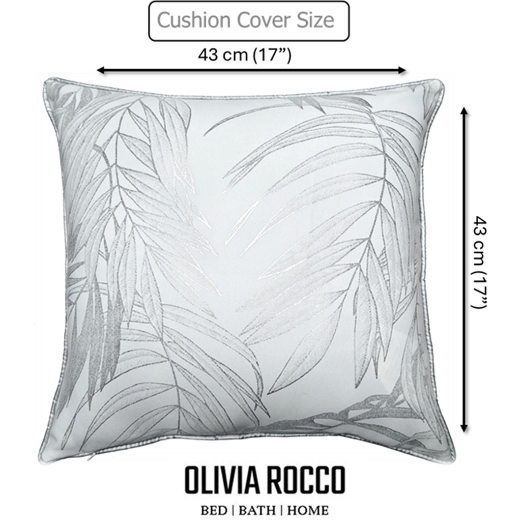 Leaf Sparkle 2 Pack Cushion Covers Leaf White Modern Decorative Throw Pillow Cases for Sofa or Bed by OLIVIA ROCCO 43x43cm / LEAF WHITE Cushions