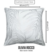 Leaf Sparkle 2 Pack Cushion Covers Leaf White Modern Decorative Throw Pillow Cases for Sofa or Bed by OLIVIA ROCCO 43x43cm / LEAF WHITE Cushions