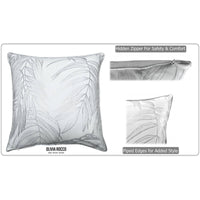 Leaf Sparkle 2 Pack Cushion Covers Leaf White Modern Decorative Throw Pillow Cases for Sofa or Bed by OLIVIA ROCCO 43x43cm / LEAF WHITE Cushions
