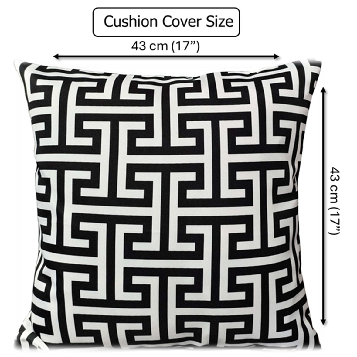 Waterproof Breathable Milano Black Hollowfibre Filled Cushions 43x43cm for Outdoor Garden Bench Sofa or Indoor Use by OLIVIA ROCCO 43x43cm / MILANO BLACK Cushions