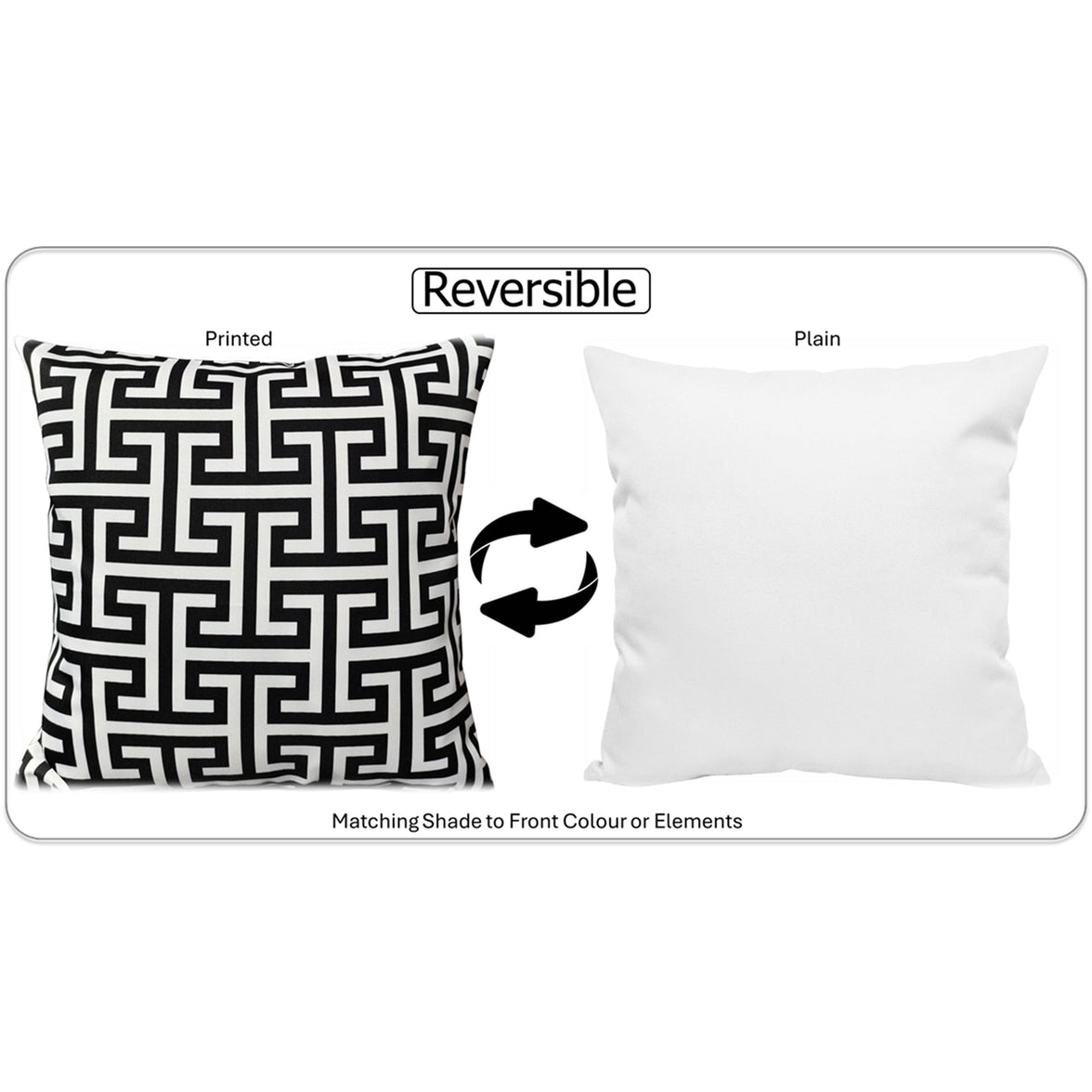 Waterproof Breathable Milano Black Hollowfibre Filled Cushions 43x43cm for Outdoor Garden Bench Sofa or Indoor Use by OLIVIA ROCCO 43x43cm / MILANO BLACK Cushions