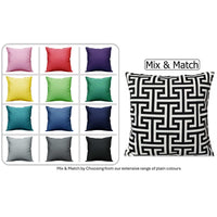 Waterproof Breathable Milano Black Hollowfibre Filled Cushions 43x43cm for Outdoor Garden Bench Sofa or Indoor Use by OLIVIA ROCCO 43x43cm / MILANO BLACK Cushions