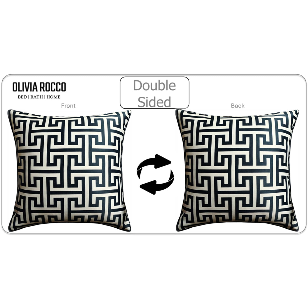 Milano Black 2 Pack Scatter Cushion Covers Soft Touch Decorative Throw Pillows with Hidden Zipper for Sofa or Bed by OLIVIA ROCCO 43x43cm / MILANO Cushions