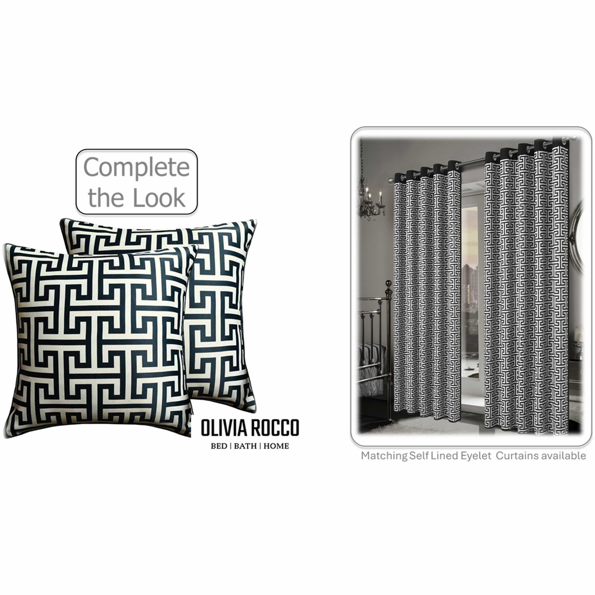 Milano Black 2 Pack Scatter Cushion Covers Soft Touch Decorative Throw Pillows with Hidden Zipper for Sofa or Bed by OLIVIA ROCCO 43x43cm / MILANO Cushions