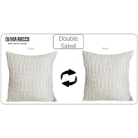 Paris Cushion Covers 2 Pack Modern Natural Decorative Square Scatter Cushions with Invisible Zipper for Sofa & Bed by OLIVIA ROCCO 43x43cm / NATURAL Cushions