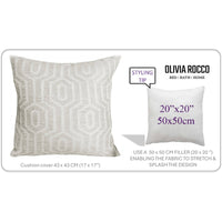 Paris Cushion Covers 2 Pack Modern Natural Decorative Square Scatter Cushions with Invisible Zipper for Sofa & Bed by OLIVIA ROCCO 43x43cm / NATURAL Cushions