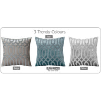 Luxe Geo Velvet Cushion Covers 2 Pack Teal Geometric Decorative Cushions for Sofa Bed & Living Room by OLIVIA ROCCO 43x43cm / TEAL Cushions