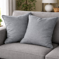 OLIVIA ROCCO 2 Pack Linen Scatter Cushion Covers Plain Square Pillow Cases with Hidden Zip for Sofa Bed Home Decor Curtain