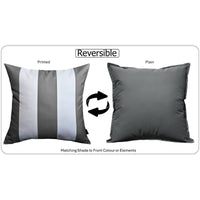 Grey Stripes Waterproof Cushion Covers 43 x 43 cm Reversible Breathable Decorative Cover for Indoor & Outdoor Use Patio Garden Sofa Bed Chair by OLIVIA ROCCO GREY STRIPES / 43 x 43 cm Cushions