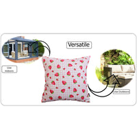 Strawberry Waterproof Cushion Covers 43 x 43 cm Reversible Breathable Decorative Cover for Indoor & Outdoor Use Patio Garden Sofa Bed Chair by OLIVIA ROCCO STRAWBERRY / 43 x 43 cm Cushions