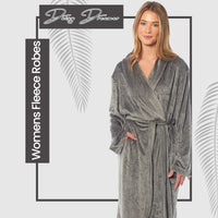 Women's Stripe Jacquard Soft Warm Long Dressing Gown with Belt and Pockets Cosy Shawl Collar Loungewear Robe By Daisy Dreamer Dressing Gown