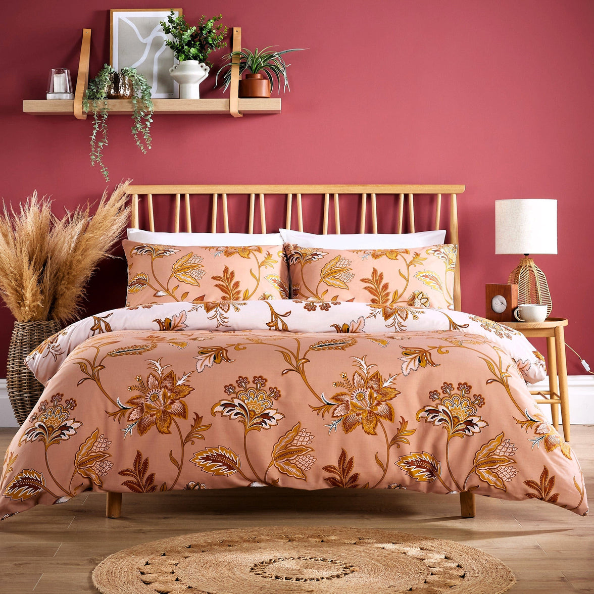 OLIVIA ROCCO Luxury Super Soft Cotton Rich Duvet Sets Easycare Comfortable Bedding Includes Duvet Cover & Pillowcases in Single Double King Size SHIMLA SPICE / SINGLE Duvet Cover