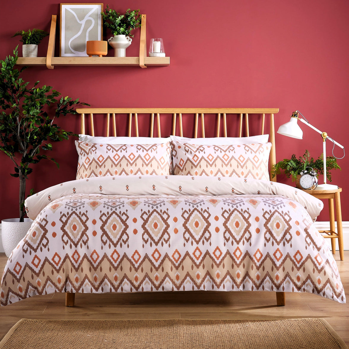 OLIVIA ROCCO Luxury Super Soft Cotton Rich Duvet Sets Easycare Comfortable Bedding Includes Duvet Cover & Pillowcases in Single Double King Size TAXILA NATURAL / SINGLE Duvet Cover