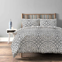 OLIVIA ROCCO Luxury Super Soft Cotton Rich Duvet Sets Easycare Comfortable Bedding Includes Duvet Cover & Pillowcases in Single Double King Size ALHAMBRA GREY / SINGLE Duvet Cover