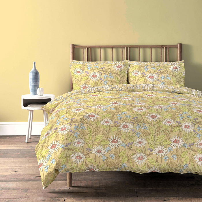 OLIVIA ROCCO Luxury Super Soft Cotton Rich Duvet Sets Easycare Comfortable Bedding Includes Duvet Cover & Pillowcases in Single Double King Size ELINOR OCHRE / SINGLE Duvet Cover