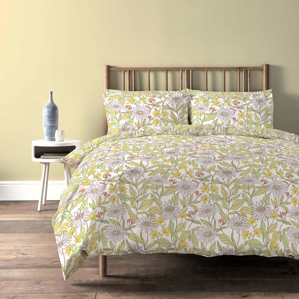 OLIVIA ROCCO Luxury Super Soft Cotton Rich Duvet Sets Easycare Comfortable Bedding Includes Duvet Cover & Pillowcases in Single Double King Size ELINOR LILAC / SINGLE Duvet Cover